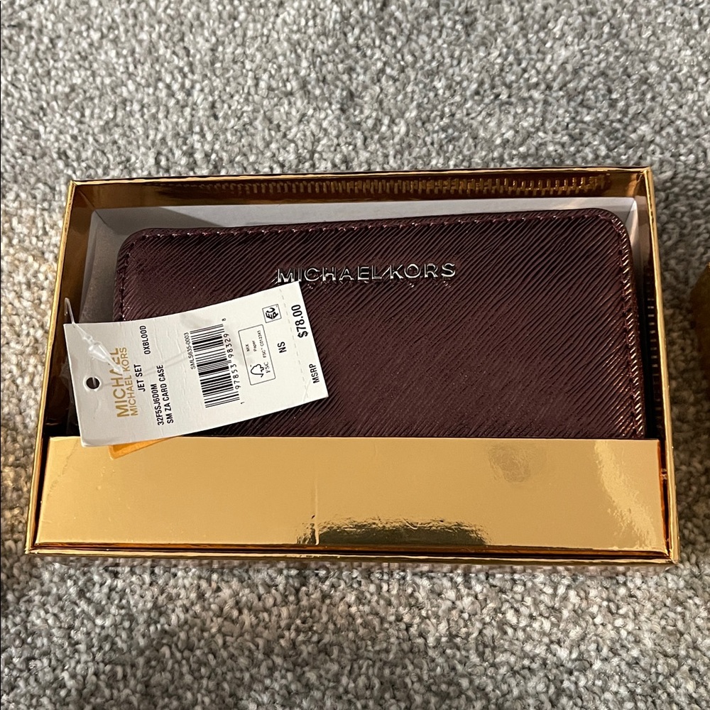 Michael Kors Deep Red Zip Wallet - Picture 5 of 7